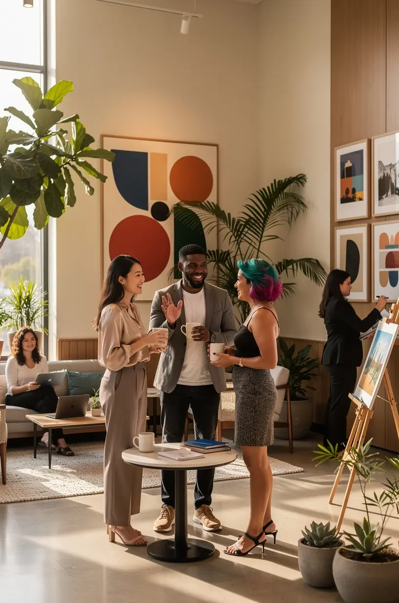 Smiling residents engaging in a neighborhood cleanup event, demonstrating real-world community action.