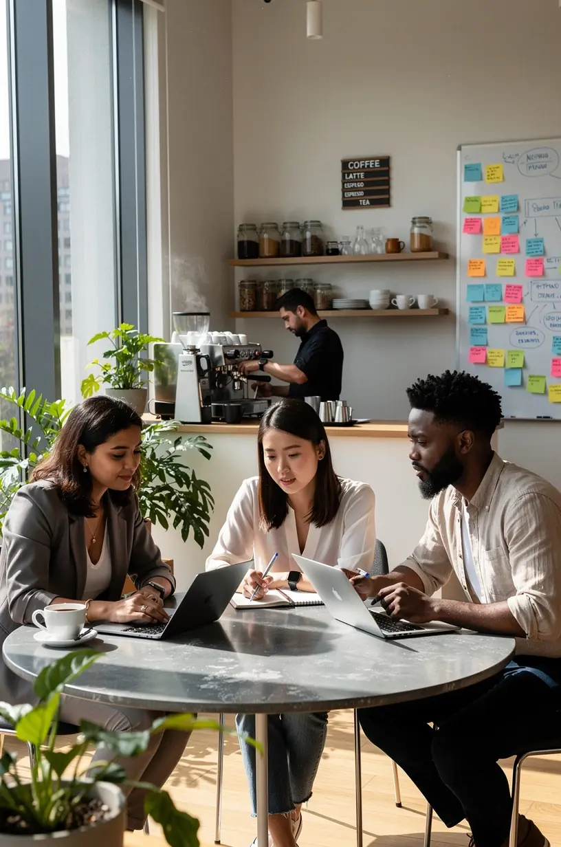 Open notebook with handwritten notes and a cup of coffee, symbolizing research and educational content creation.