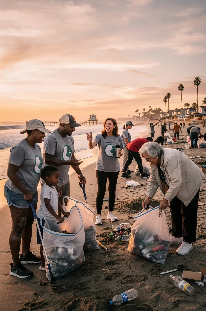 Hands holding a smartphone displaying a map with local points of interest and trending community events.
